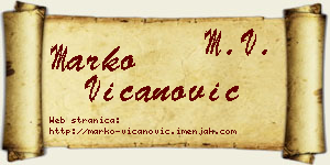 Marko Vicanović vizit kartica